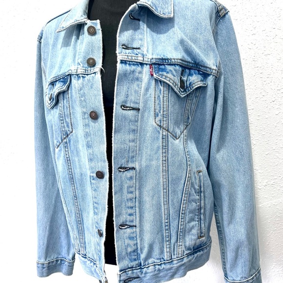 Levi's Blue Jean Jacket Classic Denim personalized  Medium - Picture 7 of 9